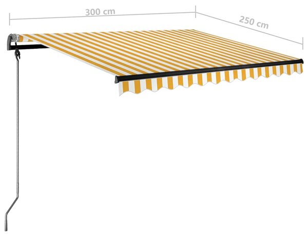 VidaXL Τέντα Αυτόματη Ανεξάρτητη Κίτρινο / Λευκό 300x250 εκ