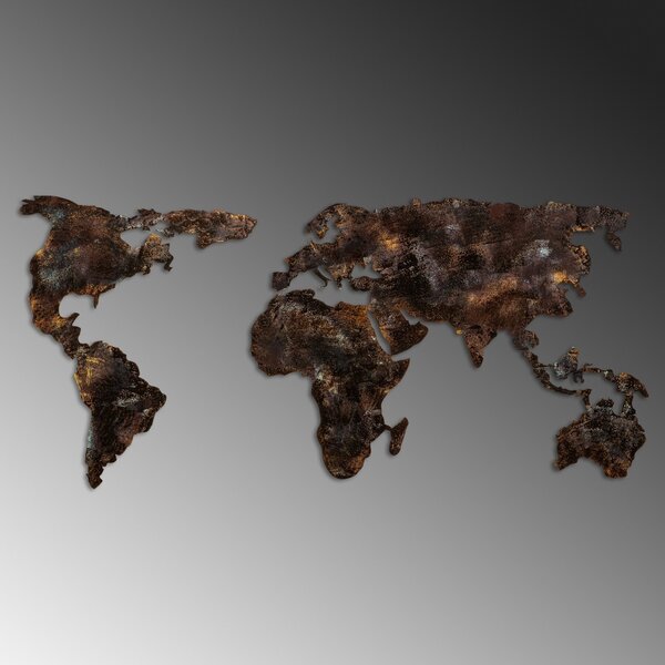 Μεταλλικός πίνακας World Πολύχρωμος 127x60x1.5 cm