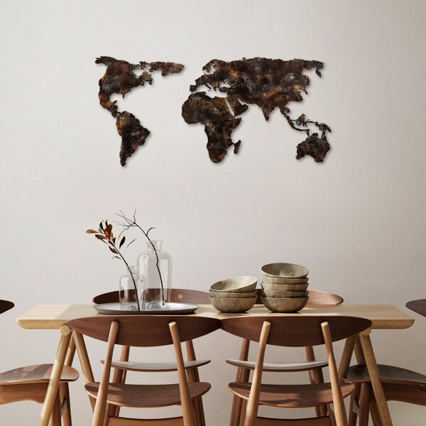 Μεταλλικός πίνακας World Πολύχρωμος 127x60x1.5 cm