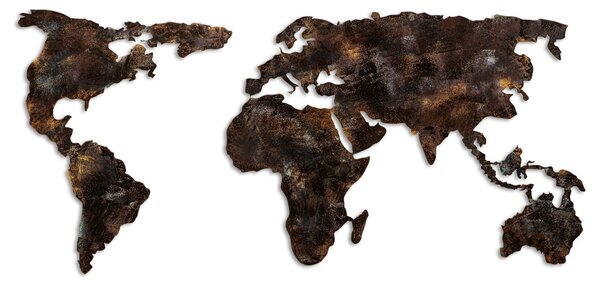 Μεταλλικός πίνακας World Πολύχρωμος 127x60x1.5 cm