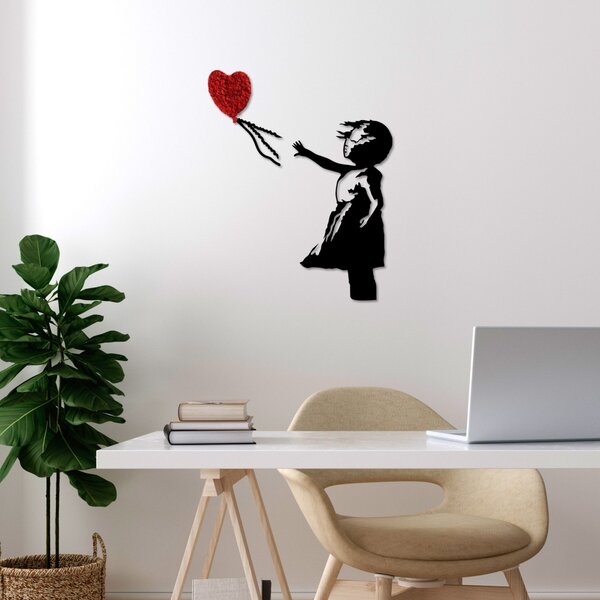 Μεταλλικός πίνακας Banksy Κόκκινο 105x85 cm