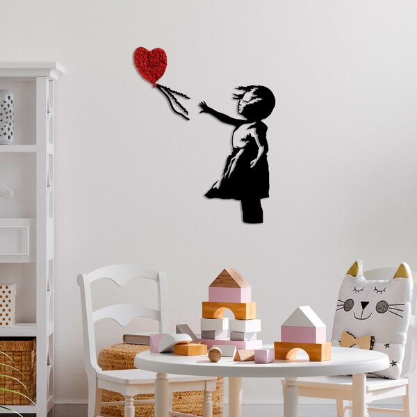 Μεταλλικός πίνακας Banksy Κόκκινο 105x85 cm