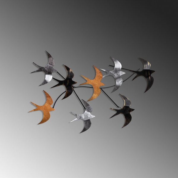 Μεταλλικός πίνακας Flying Πολύχρωμος 69x41x7 cm