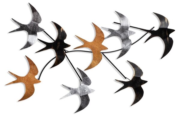 Μεταλλικός πίνακας Flying Πολύχρωμος 69x41x7 cm