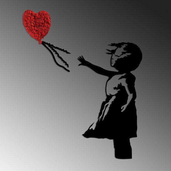 Μεταλλικός πίνακας Banksy Κόκκινο 105x85 cm