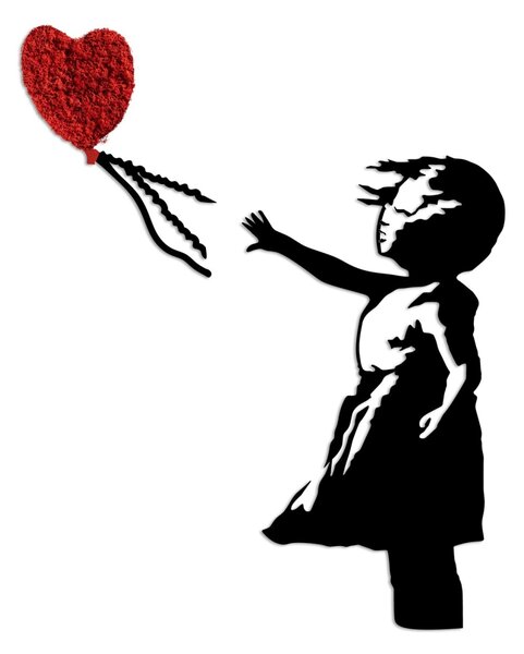 Μεταλλικός πίνακας Banksy Κόκκινο 105x85 cm