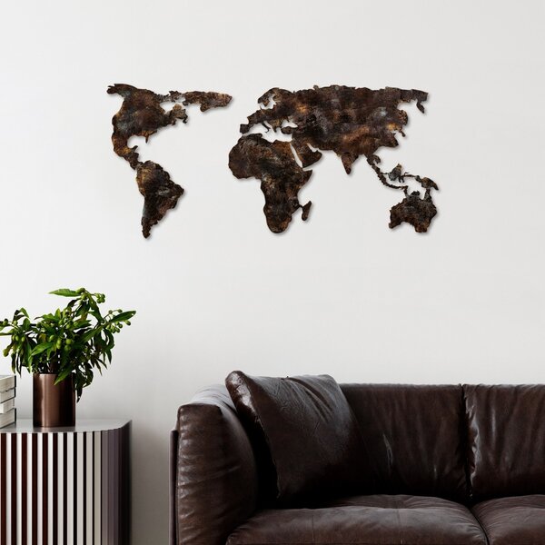 Μεταλλικός πίνακας World Πολύχρωμος 127x60x1.5 cm
