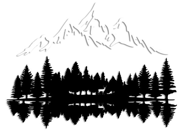 Μεταλλικός πίνακας Nature Μαύρο 62x22 cm