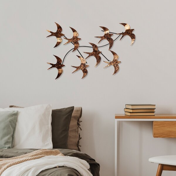 Μεταλλικός πίνακας Flying Πολύχρωμος 69x41x7 cm