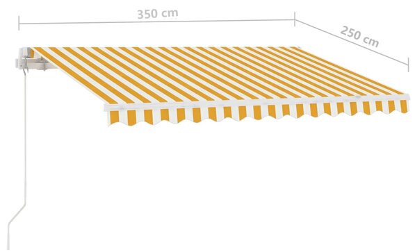 VidaXL Τέντα Συρόμενη Χειροκίνητη Ανεξάρτητη Κίτρινο/Λευκό 350x250 εκ