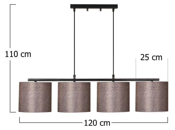 Φωτιστικό οροφής Valiz Μαύρο 110x25x120 cm