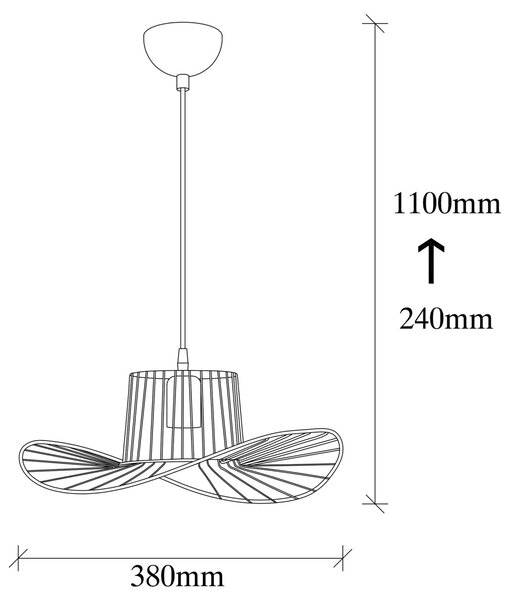 Φωτιστικό οροφής Tel Μαύρο 110x38 cm