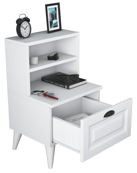 Κομοδίνο BD105 Λευκό 45x74.4x40 cm