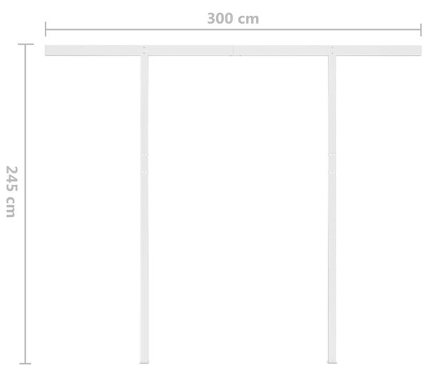 VidaXL Τέντα Συρόμενη Αυτόματη με Στύλους Κρεμ 3,5x2,5 μ