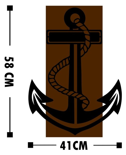 Πίνακας από ξύλο και μέταλλο Anchor Καρυδί 41x58 cm