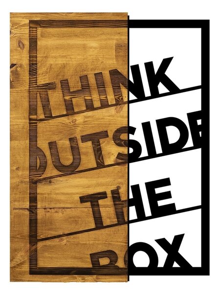 Πίνακας από ξύλο και μέταλλο Think Καρυδί 42x58 cm