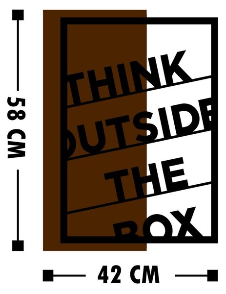 Πίνακας από ξύλο και μέταλλο Think Καρυδί 42x58 cm