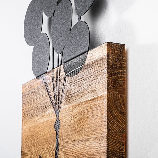 Πίνακας από ξύλο και μέταλλο Child Μαύρο 30x86x3 cm