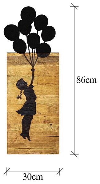 Πίνακας από ξύλο και μέταλλο Child Μαύρο 30x86x3 cm