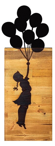Πίνακας από ξύλο και μέταλλο Child Μαύρο 30x86x3 cm