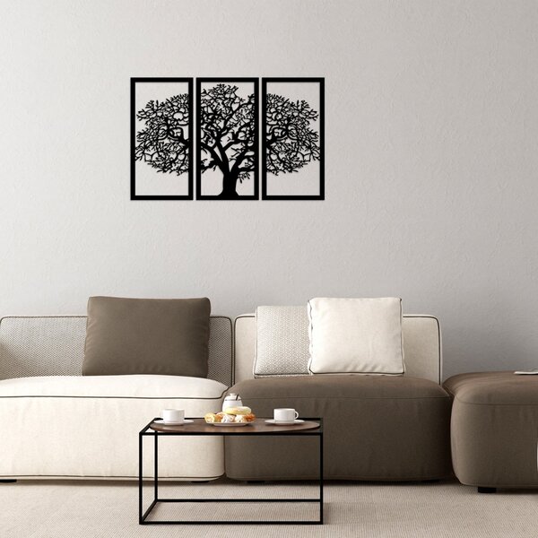 Πίνακας από ξύλο και μέταλλο Agac Μαύρο 66x105 cm