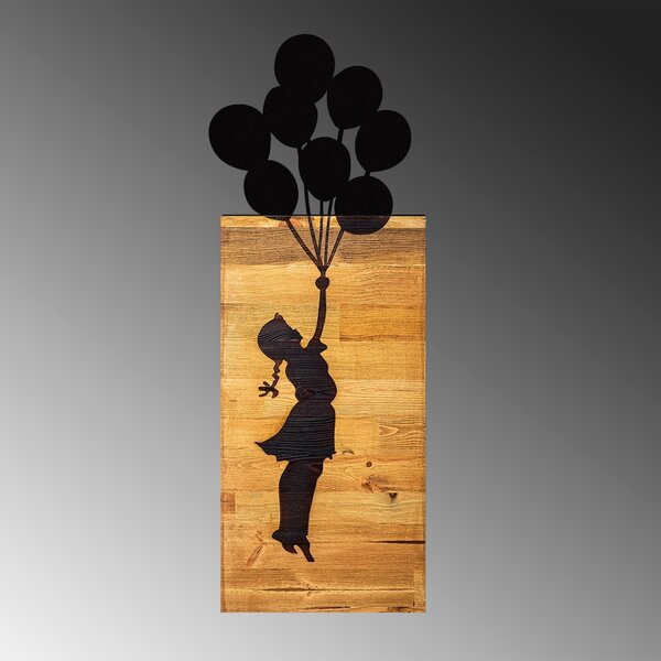 Πίνακας από ξύλο και μέταλλο Child Μαύρο 30x86x3 cm
