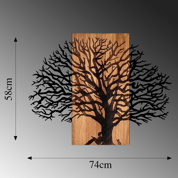 Πίνακας από ξύλο και μέταλλο MA Καρυδί 58x75 cm