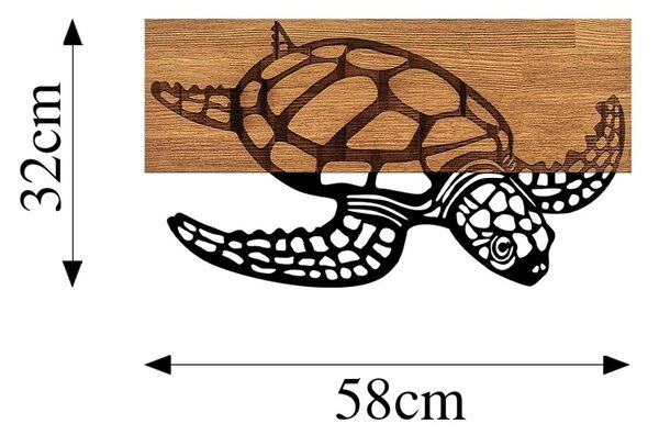 Πίνακας από ξύλο και μέταλλο Caretta Μαύρο 58x3x32 cm