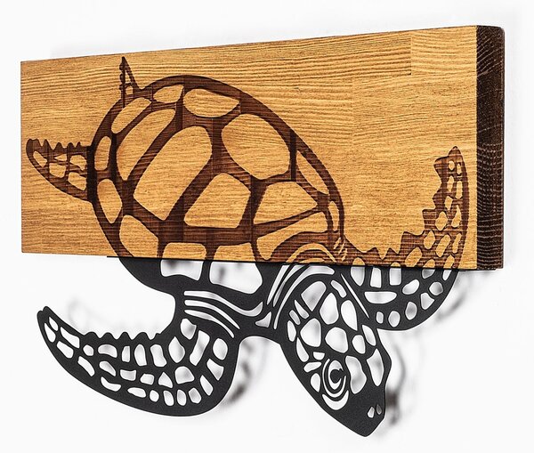 Πίνακας από ξύλο και μέταλλο Caretta Μαύρο 58x3x32 cm
