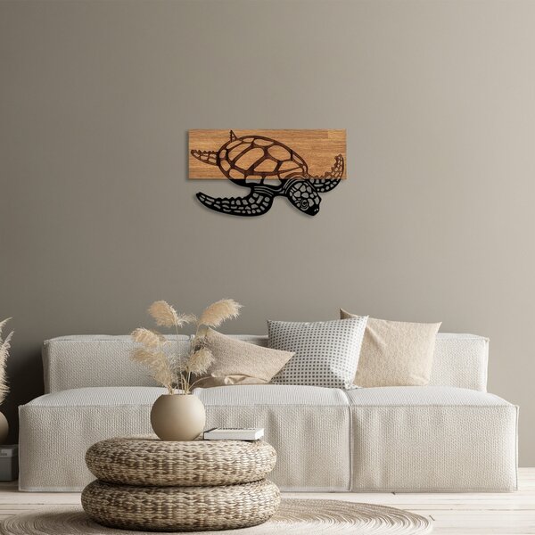 Πίνακας από ξύλο και μέταλλο Caretta Μαύρο 58x3x32 cm