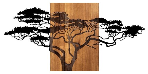 Πίνακας από ξύλο και μέταλλο Acacia Μαύρο 144x3x70 cm