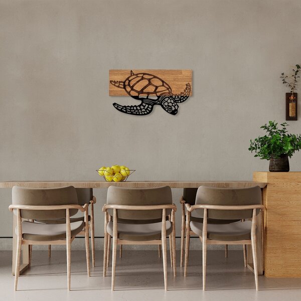 Πίνακας από ξύλο και μέταλλο Caretta Μαύρο 58x3x32 cm