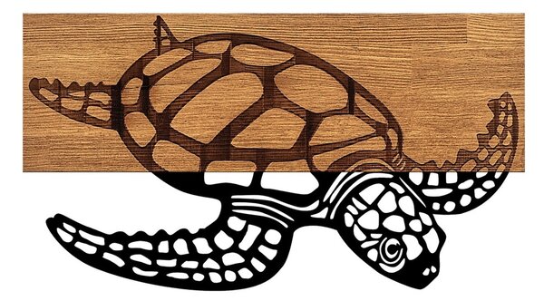 Πίνακας από ξύλο και μέταλλο Caretta Μαύρο 58x3x32 cm