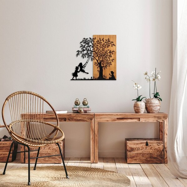 Πίνακας από ξύλο και μέταλλο The Καρυδί 58x59 cm