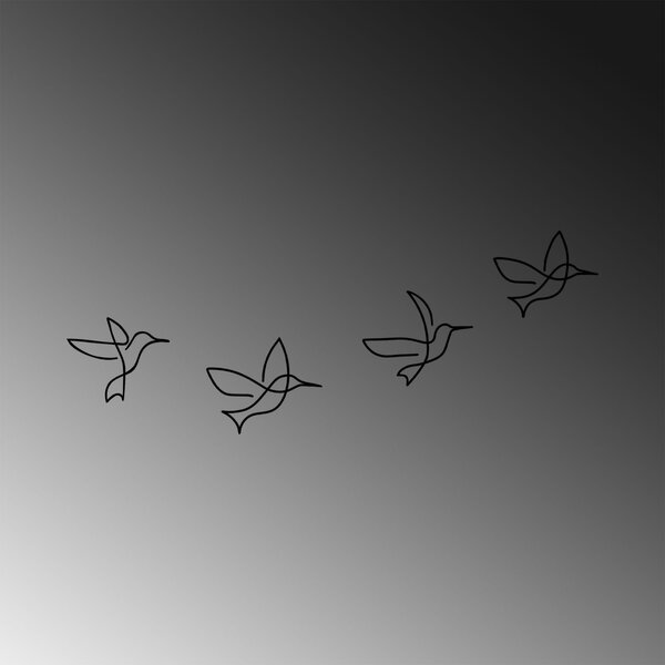 Μεταλλικός πίνακας Birds Μαύρο 18x21 cm