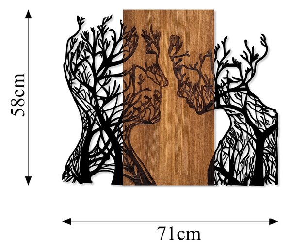Πίνακας από ξύλο και μέταλλο Tree Καρυδί 58x70 cm
