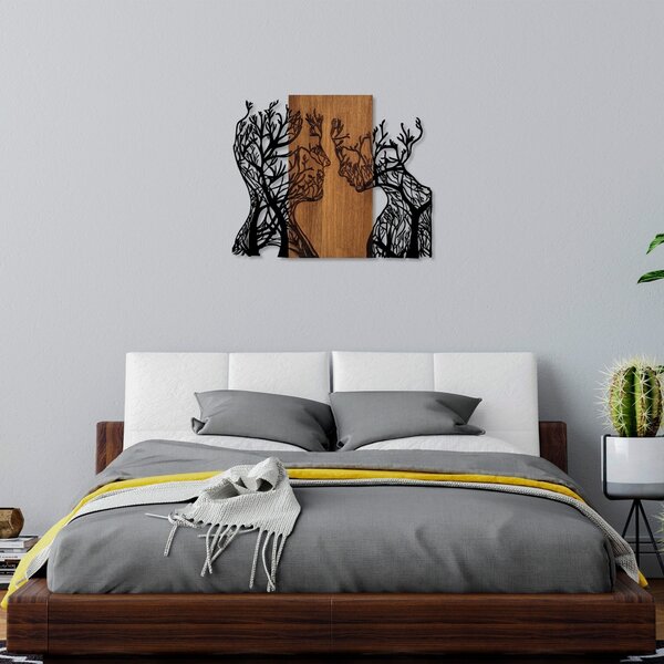 Πίνακας από ξύλο και μέταλλο Tree Καρυδί 58x70 cm