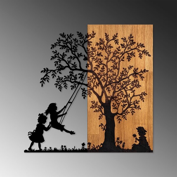 Πίνακας από ξύλο και μέταλλο The Καρυδί 58x59 cm