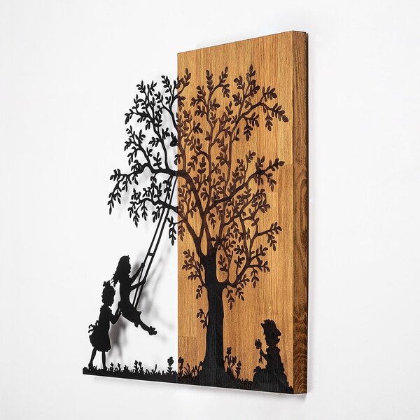Πίνακας από ξύλο και μέταλλο The Καρυδί 58x59 cm