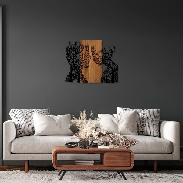 Πίνακας από ξύλο και μέταλλο Tree Καρυδί 58x70 cm