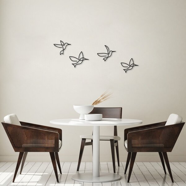 Μεταλλικός πίνακας Birds Μαύρο 18x21 cm