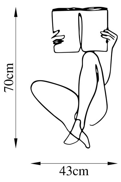 Μεταλλικός πίνακας Book Μαύρο 43x70 cm
