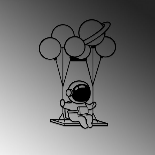 Μεταλλικός πίνακας Astronaut Μαύρο 44x70 cm