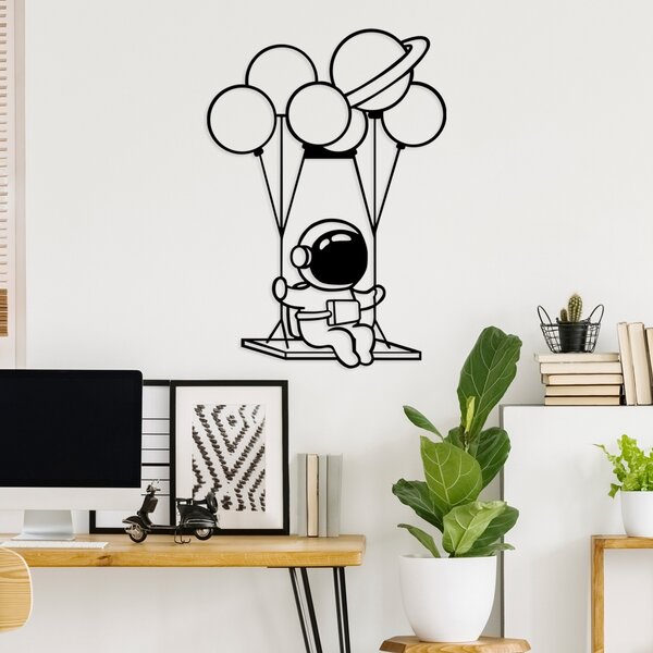 Μεταλλικός πίνακας Astronaut Μαύρο 44x70 cm