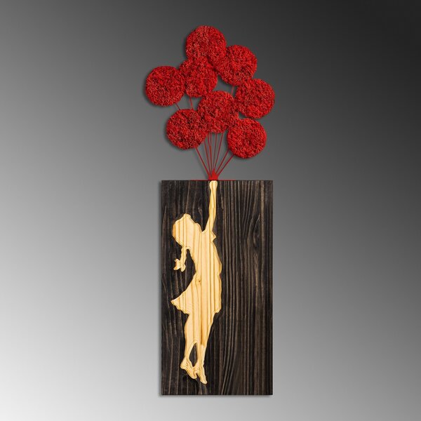 Πίνακας από ξύλο και μέταλλο Banksy Καρυδί 34x99 cm