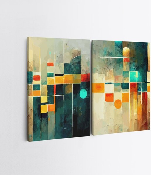 Πίνακας, σετ 2 τεμαχίων 2KNV4318 Πολύχρωμος 110x70 cm