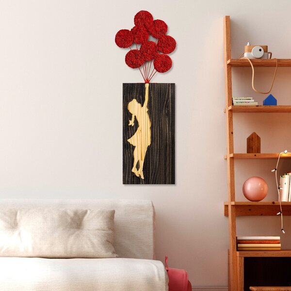 Πίνακας από ξύλο και μέταλλο Banksy Καρυδί 34x99 cm
