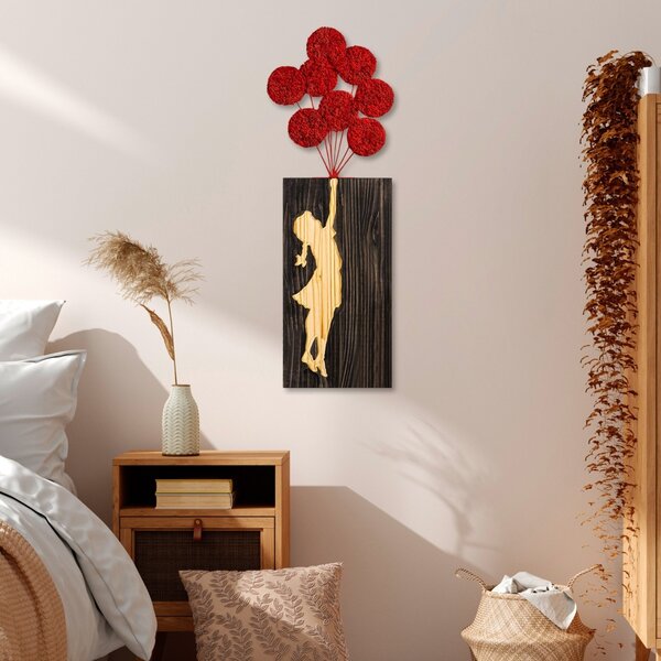 Πίνακας από ξύλο και μέταλλο Banksy Καρυδί 34x99 cm