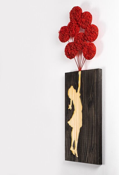 Πίνακας από ξύλο και μέταλλο Banksy Καρυδί 34x99 cm