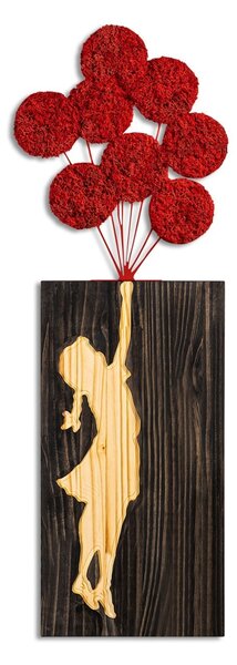 Πίνακας από ξύλο και μέταλλο Banksy Καρυδί 34x99 cm